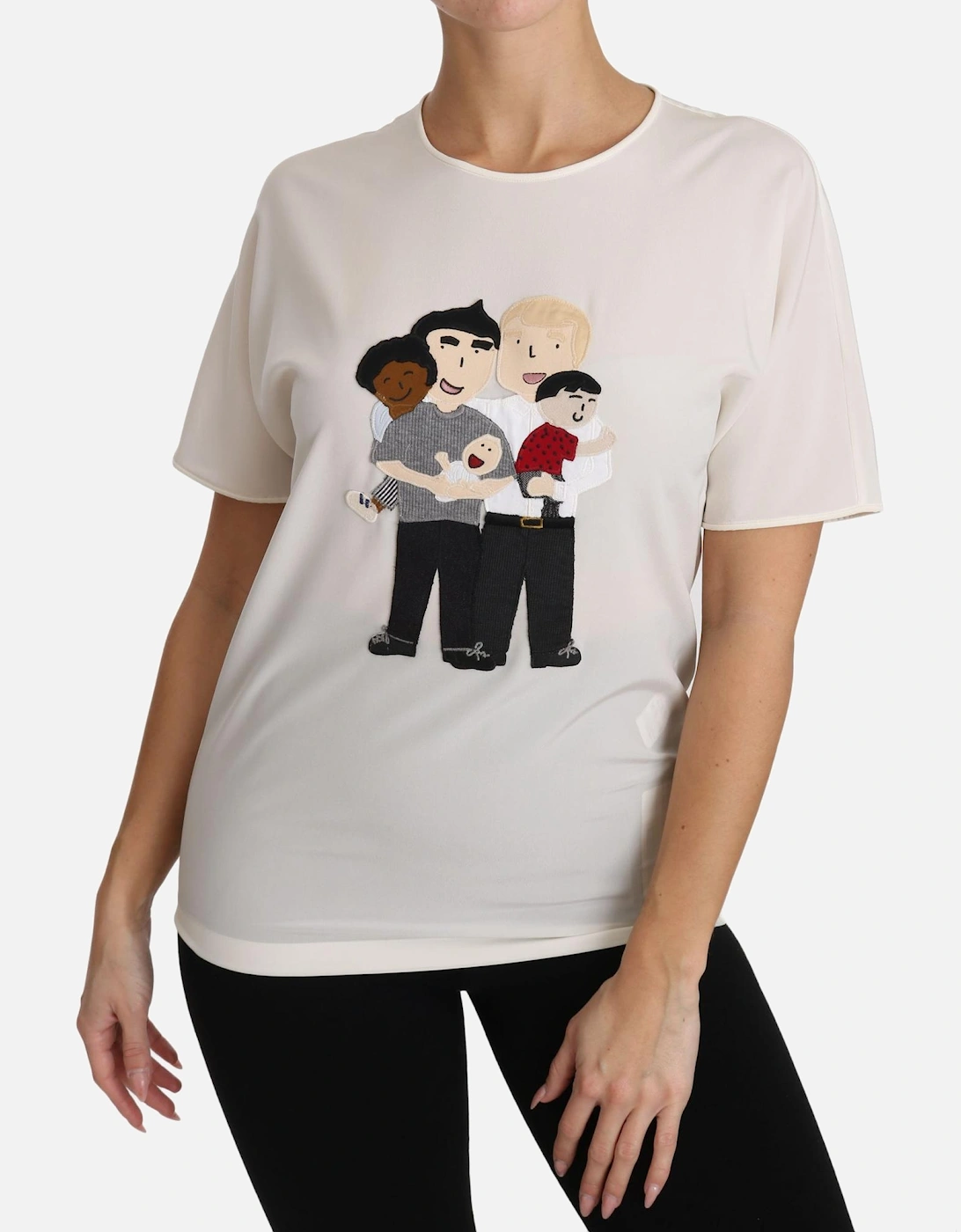 Dolce Gabbana TSH3082 Family Appliqu Top Women - White T-Shirts