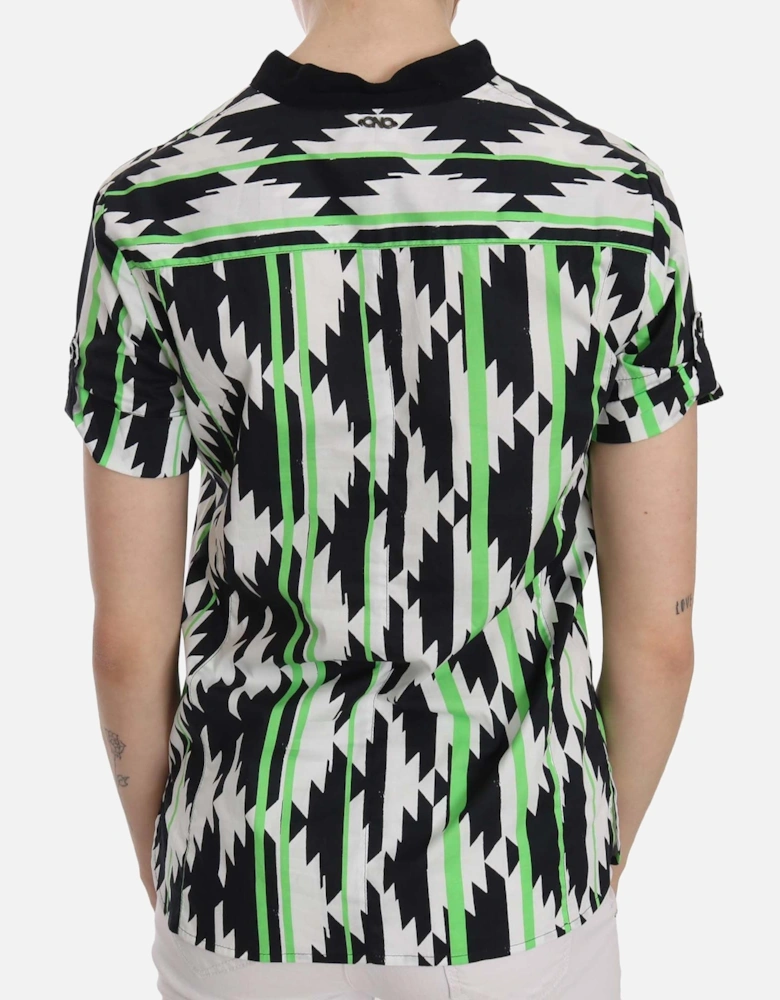 Geometric Print Short Sleeve VNeck Top Women - Multicolor T-Shirts