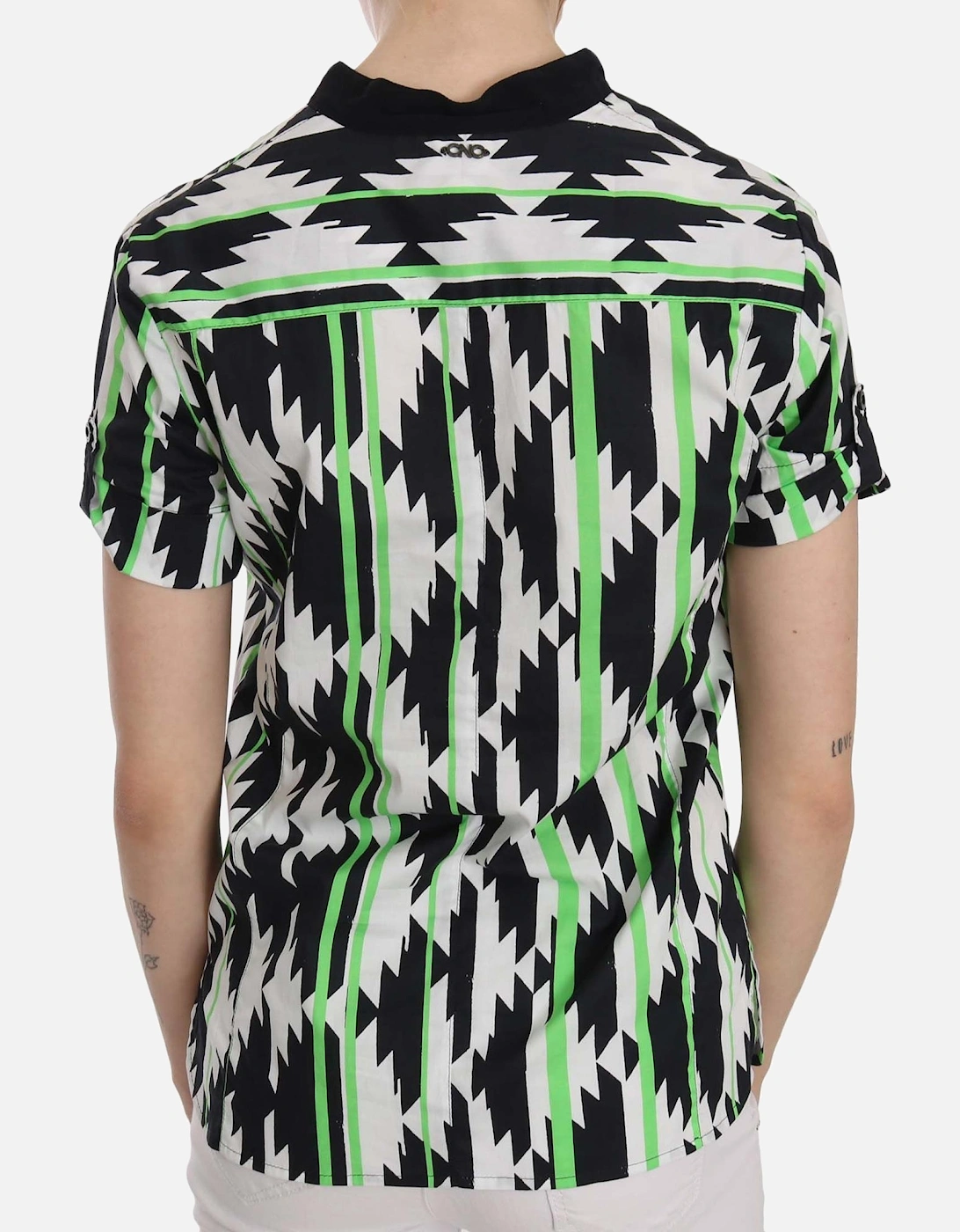 Geometric Print Short Sleeve VNeck Top Women - Multicolor T-Shirts