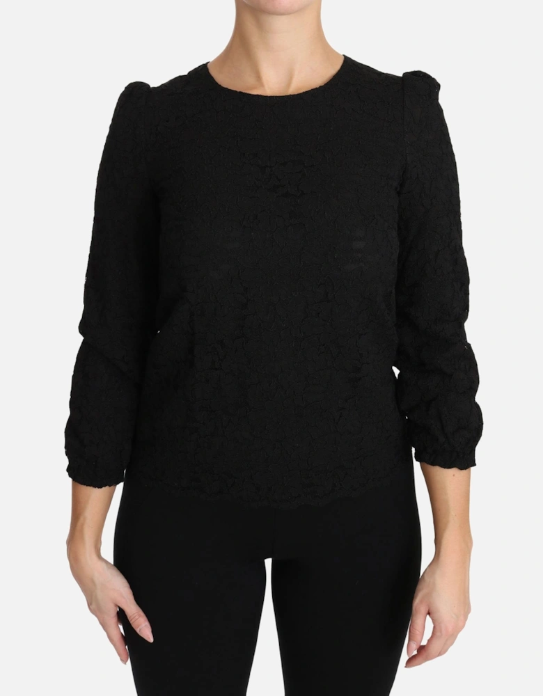 Dolce Gabbana Lace Top TSH3029 Women - Black T-Shirts