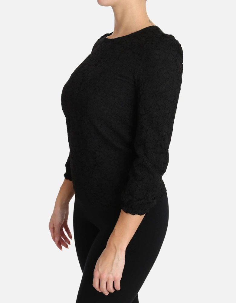 Dolce Gabbana Lace Top TSH3029 Women - Black T-Shirts