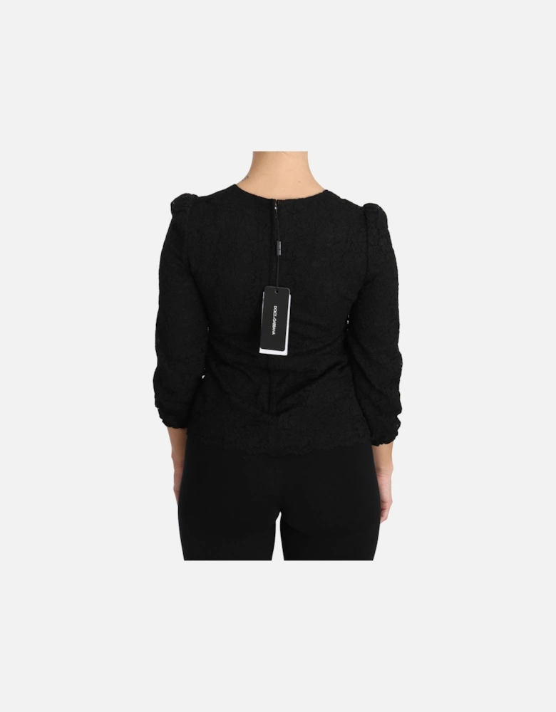 Dolce Gabbana Lace Top TSH3029 Women - Black T-Shirts