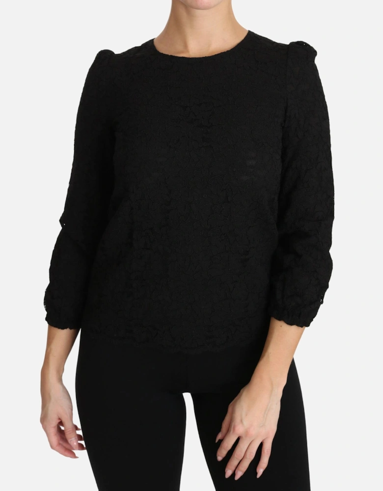 Dolce Gabbana Lace Top TSH3029 Women - Black T-Shirts