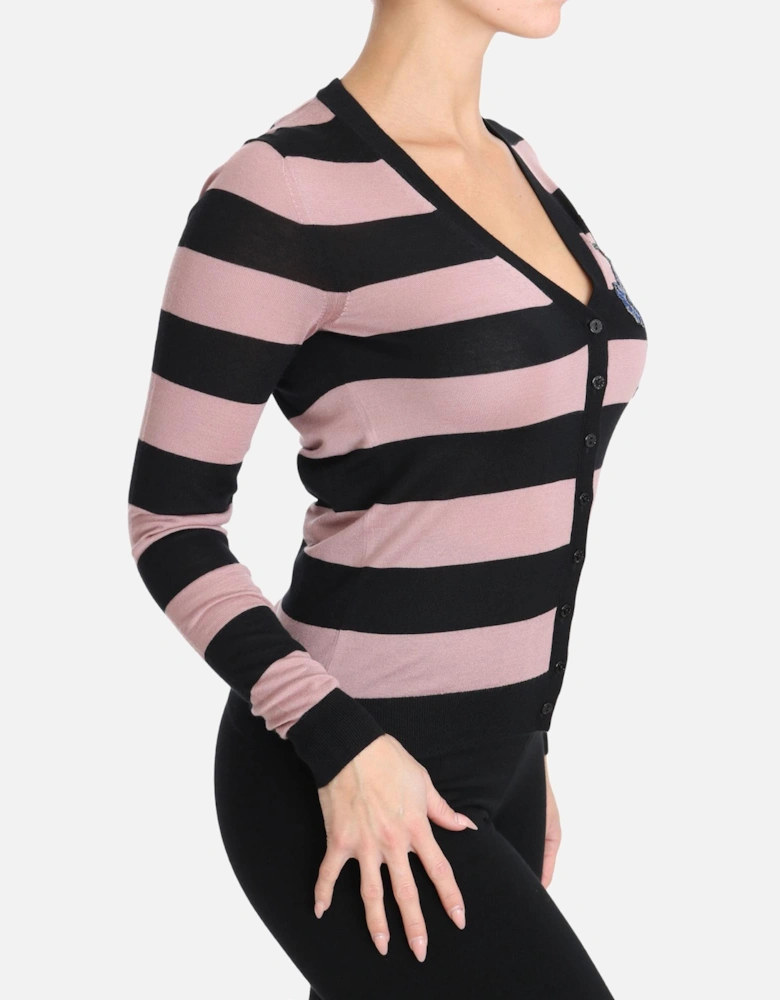 Dolce Gabbana TSH3130 Striped Cardigan Women - Pink Sweaters