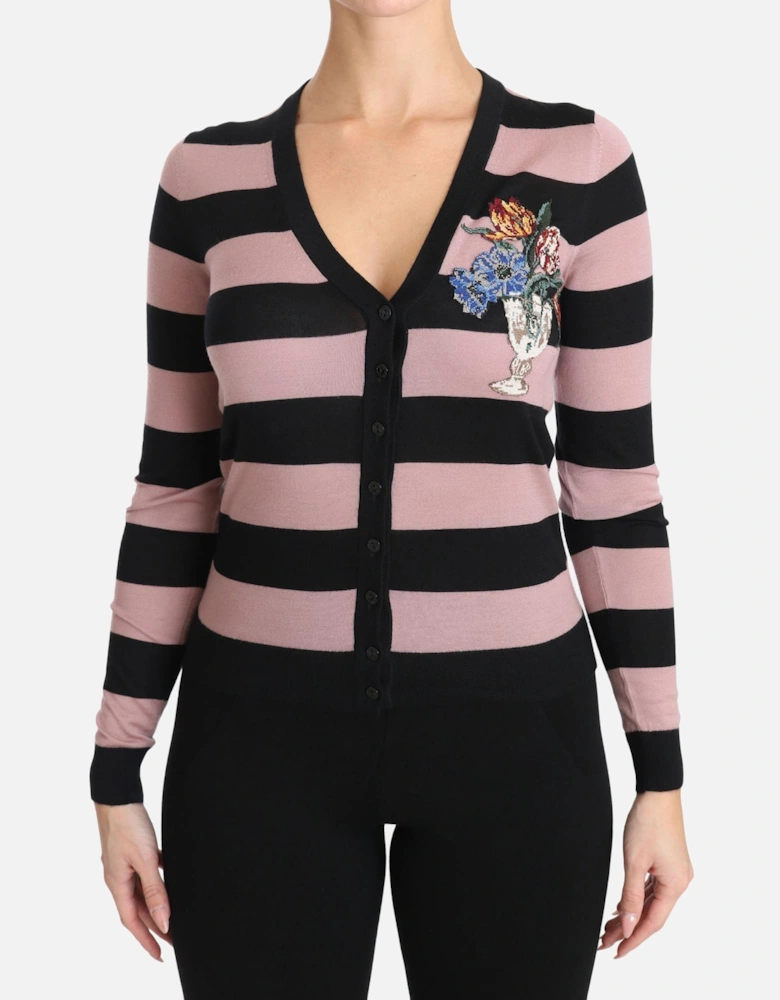 Dolce Gabbana TSH3130 Striped Cardigan Women - Pink Sweaters