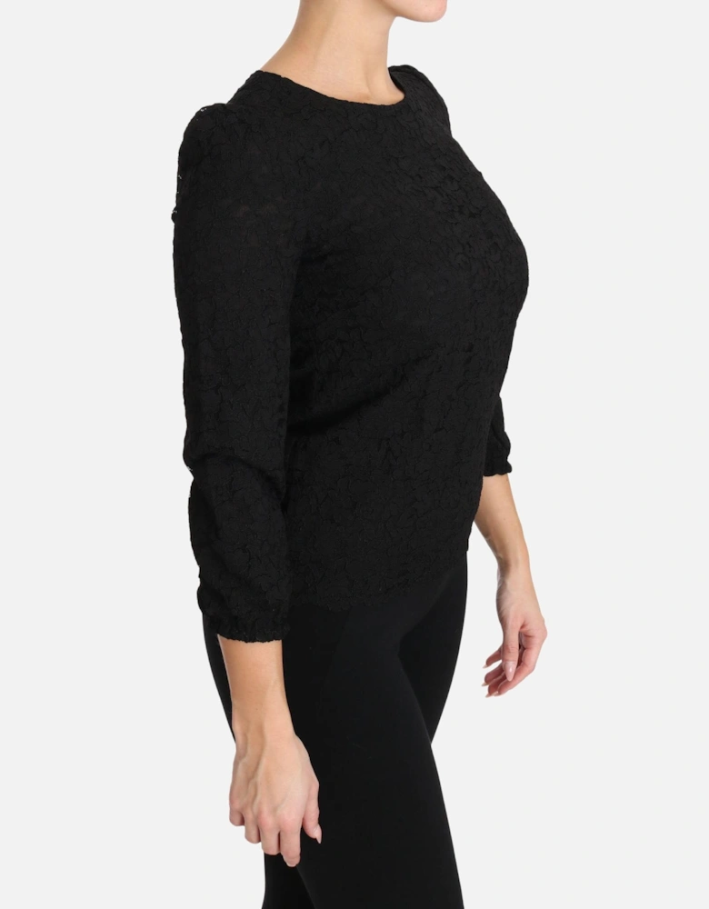 Dolce Gabbana Lace Top TSH3029 Women - Black T-Shirts