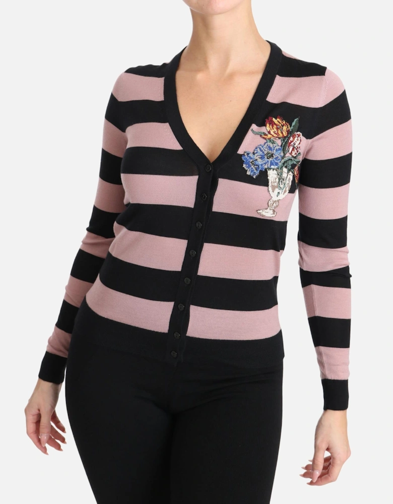 Dolce Gabbana TSH3130 Striped Cardigan Women - Pink Sweaters