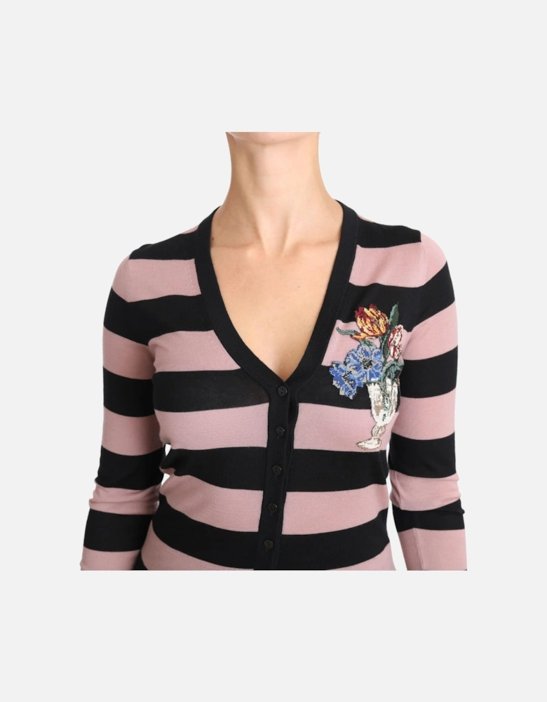 Dolce Gabbana TSH3130 Striped Cardigan Women - Pink Sweaters