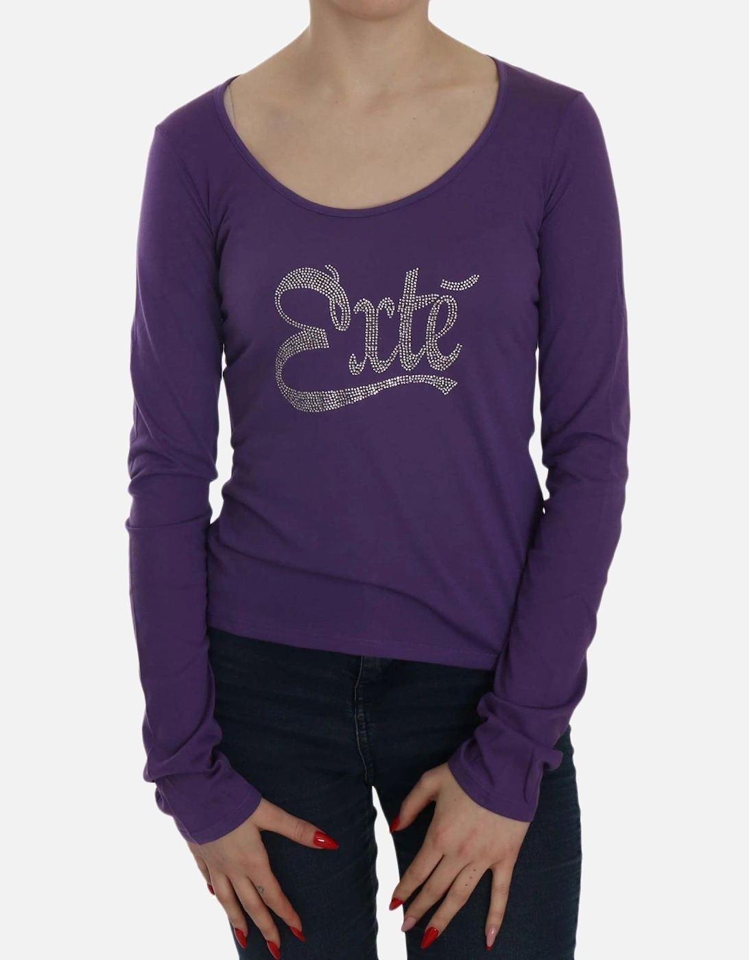 TSH3908 Long Sleeve TShirt Women - Purple T-Shirts, 6 of 5