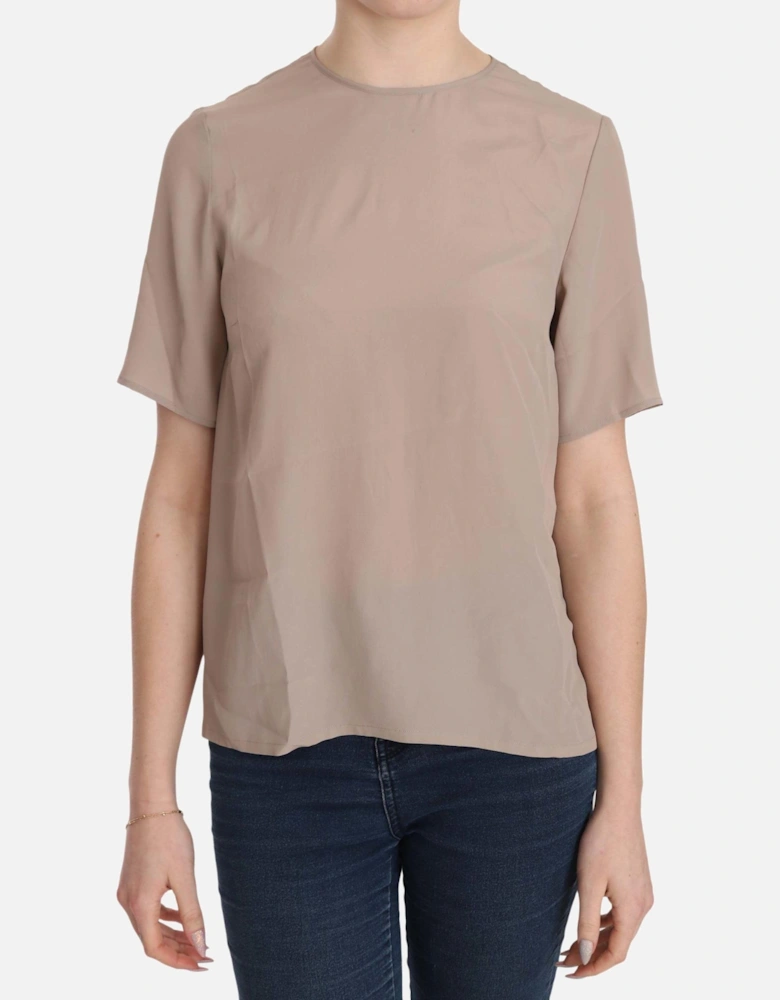 Dolce Gabbana Blouse Short Sleeve Relaxed Fit Women - Beige T-Shirts