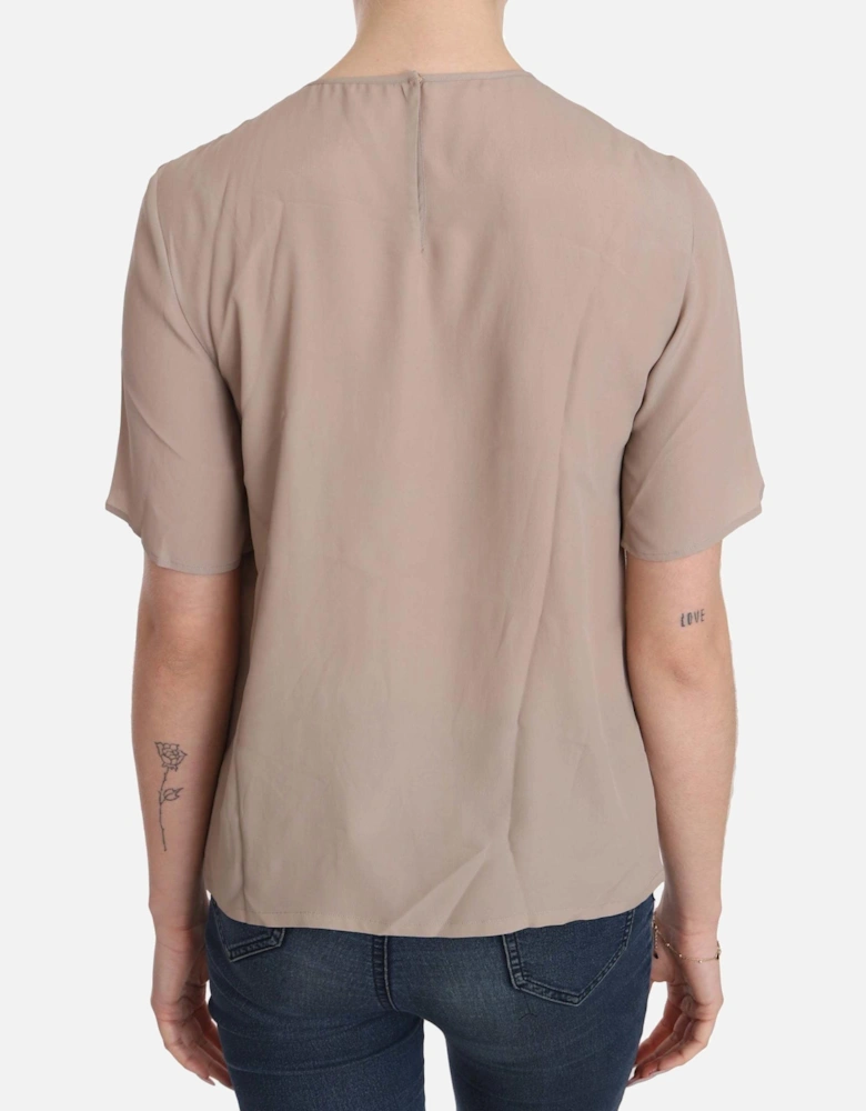 Dolce Gabbana Blouse Short Sleeve Relaxed Fit Women - Beige T-Shirts
