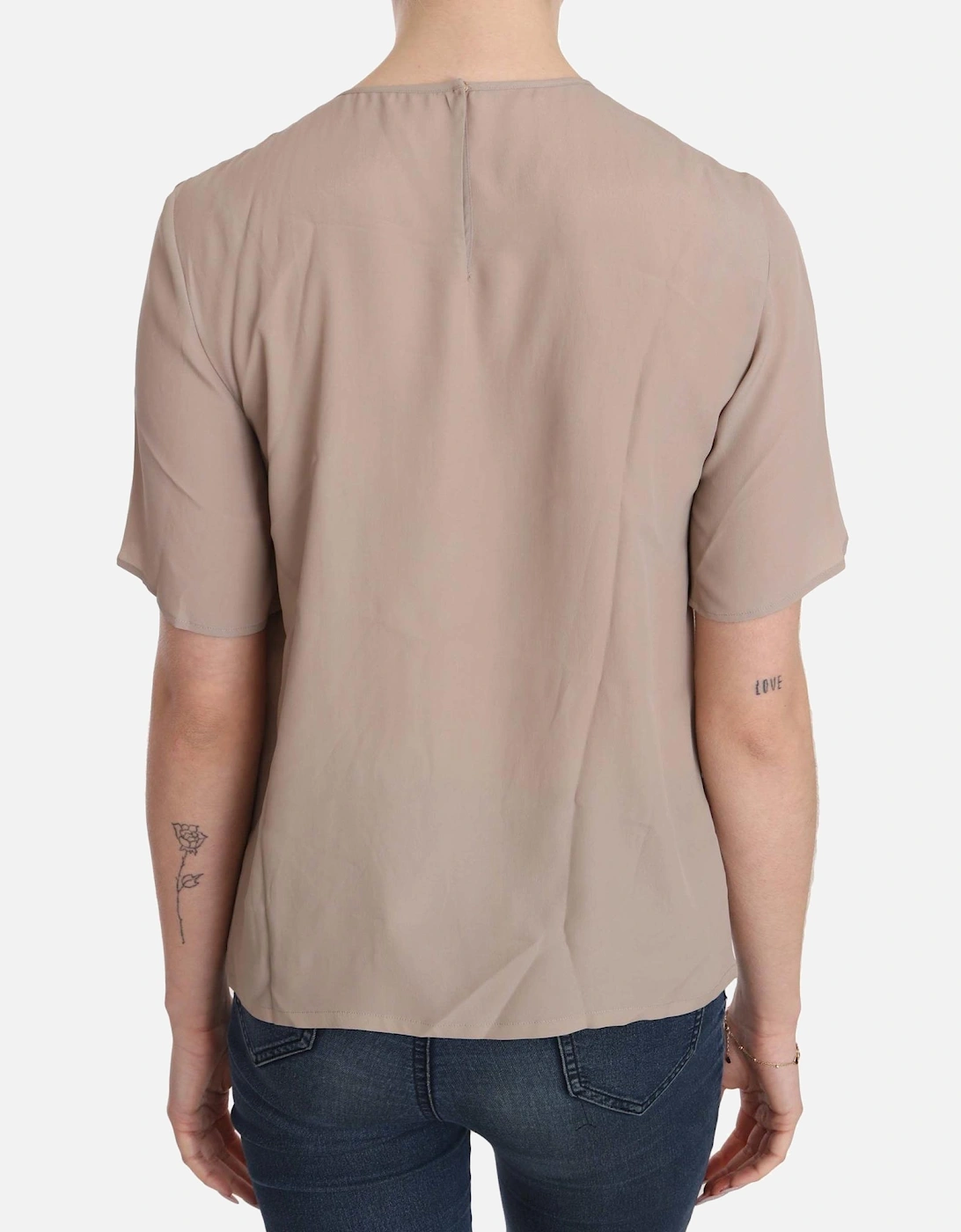 Dolce Gabbana Blouse Short Sleeve Relaxed Fit Women - Beige T-Shirts
