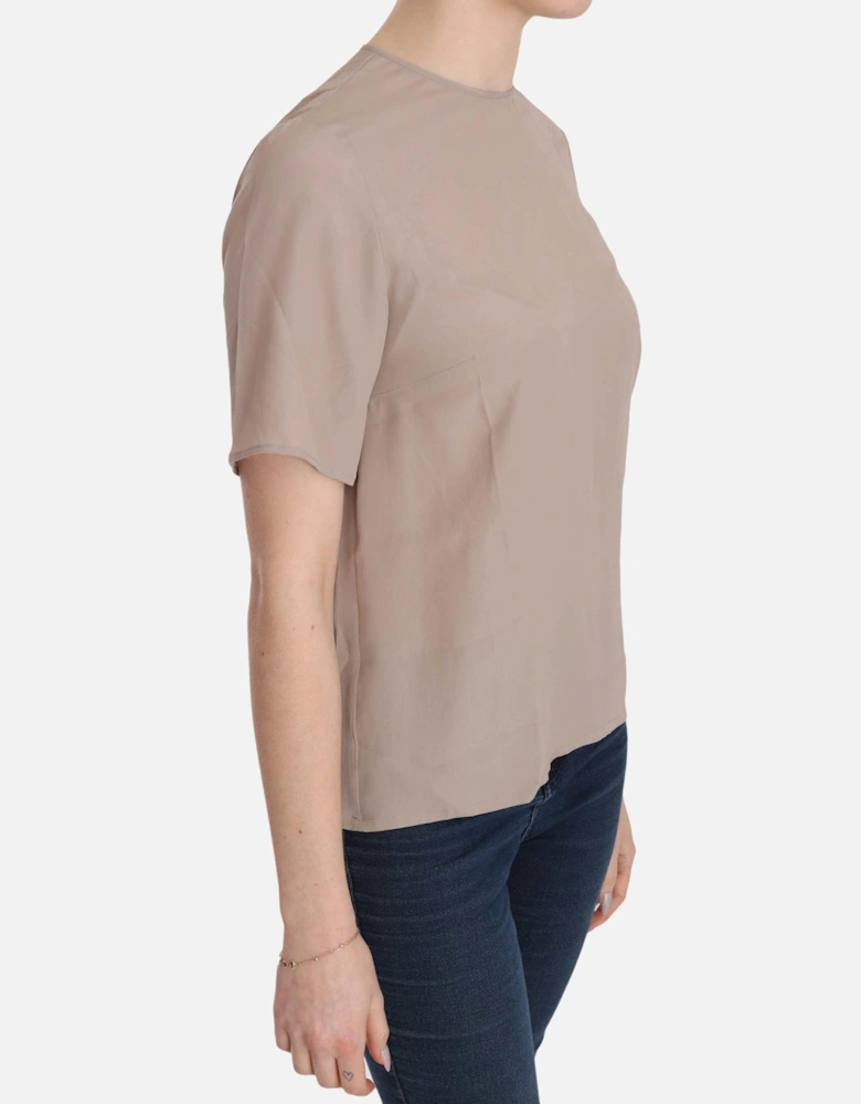 Dolce Gabbana Blouse Short Sleeve Relaxed Fit Women - Beige T-Shirts