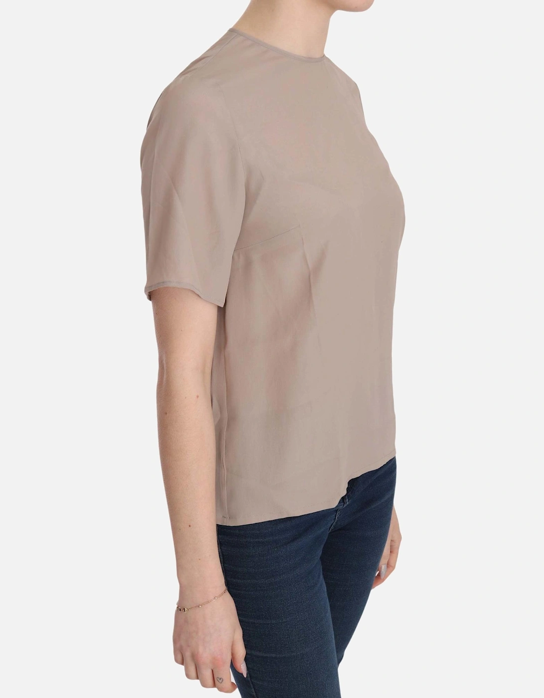 Dolce Gabbana Blouse Short Sleeve Relaxed Fit Women - Beige T-Shirts