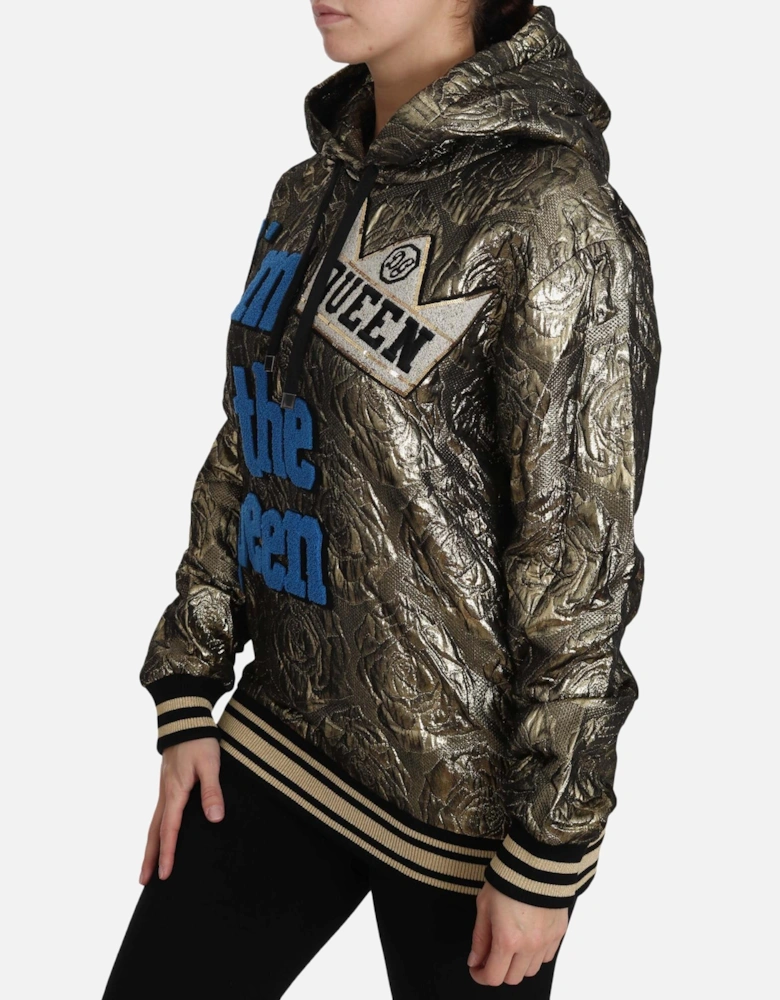 Rose Brocade Hoodie Model Im The Queen Women - Multicolor Sweaters