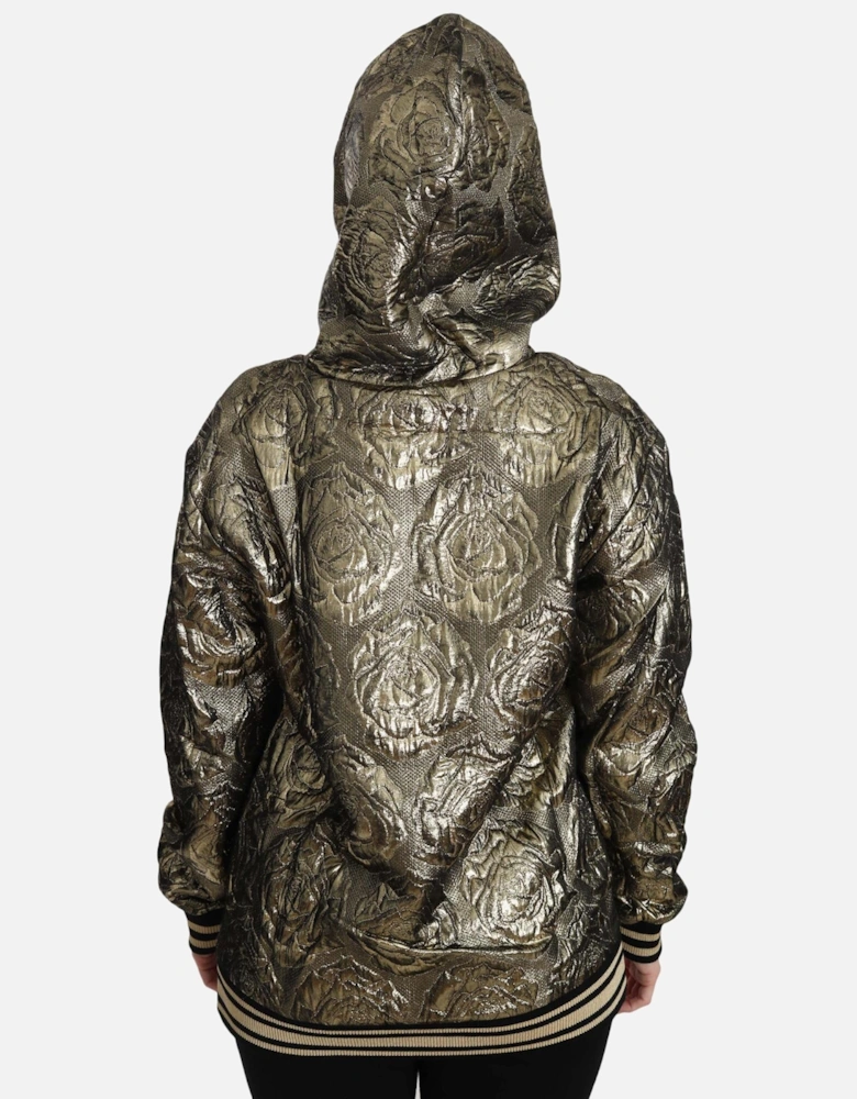 Rose Brocade Hoodie Model Im The Queen Women - Multicolor Sweaters