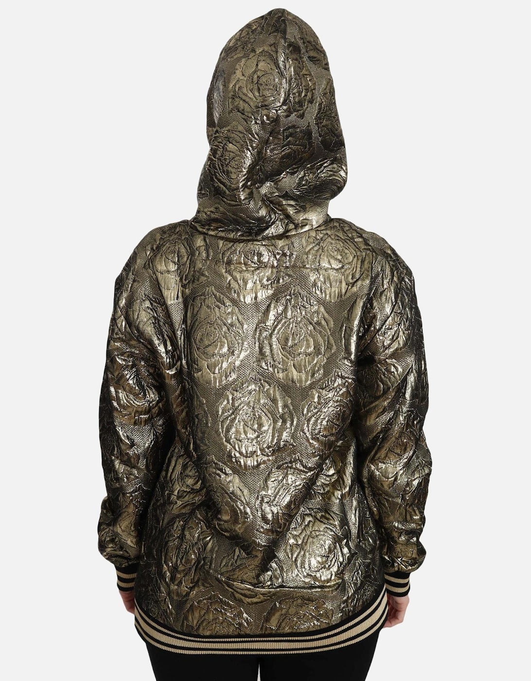Rose Brocade Hoodie Model Im The Queen Women - Multicolor Sweaters