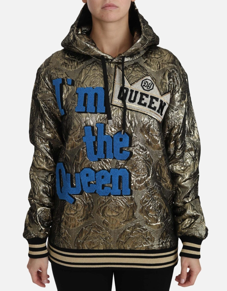 Rose Brocade Hoodie Model Im The Queen Women - Multicolor Sweaters