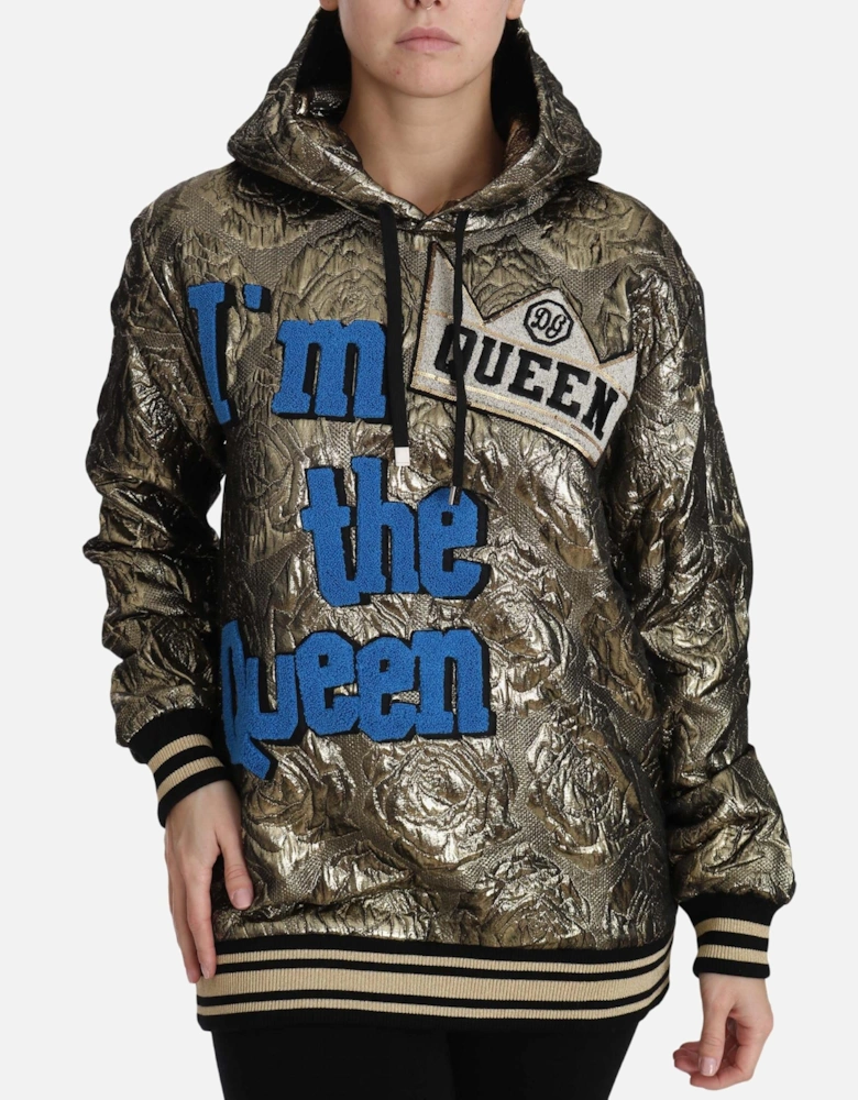 Rose Brocade Hoodie Model Im The Queen Women - Multicolor Sweaters
