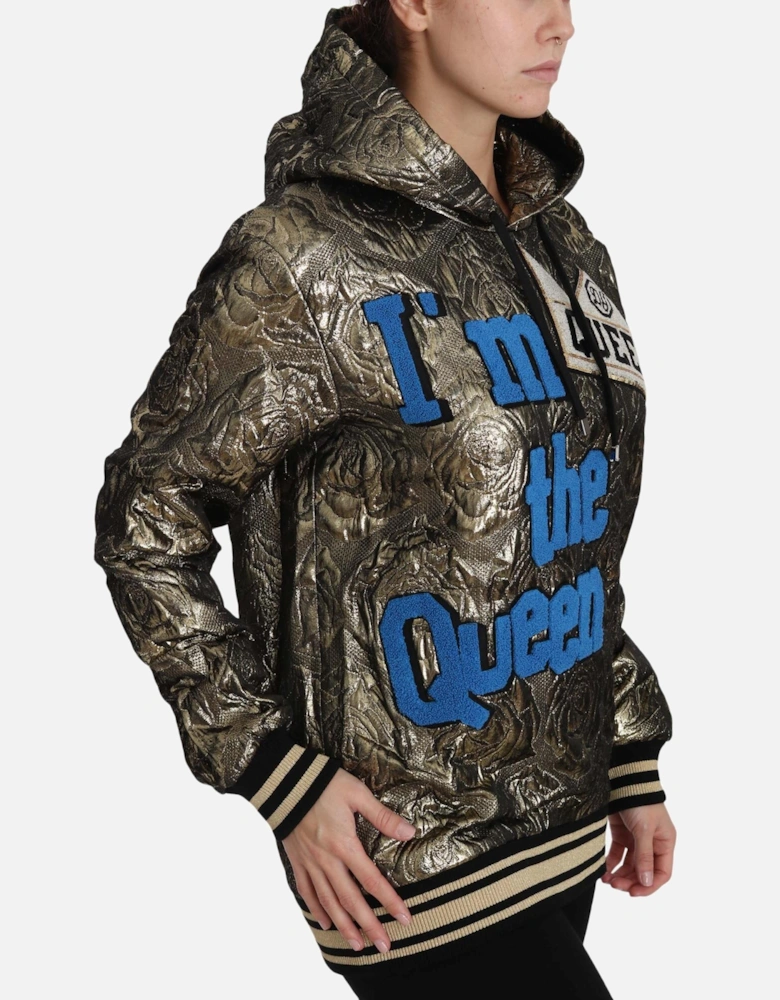 Rose Brocade Hoodie Model Im The Queen Women - Multicolor Sweaters