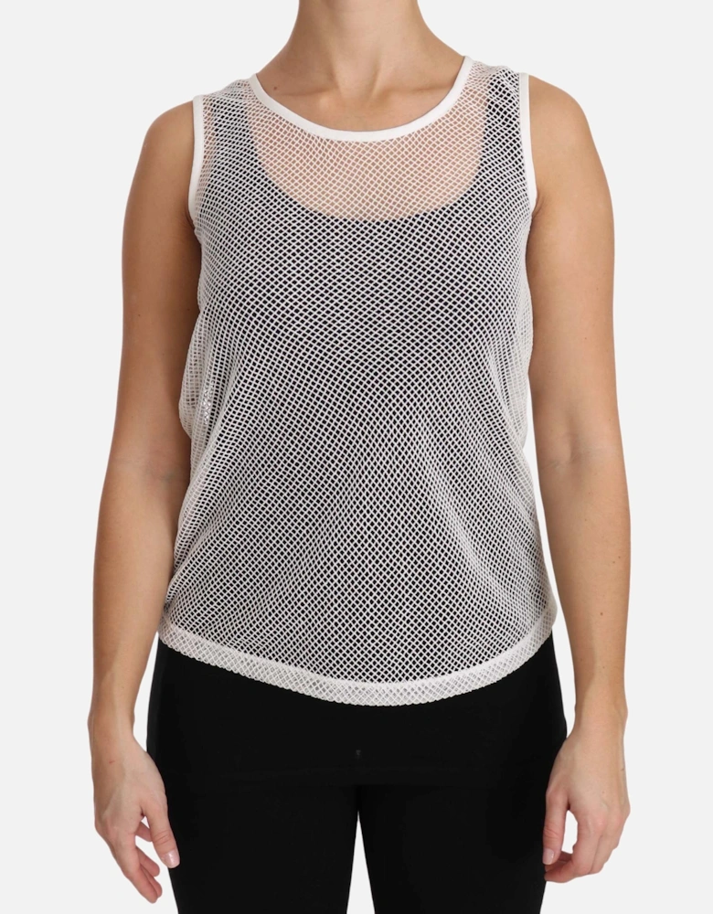 Dolce Gabbana Mesh Sleeveless Top Women - White T-Shirts
