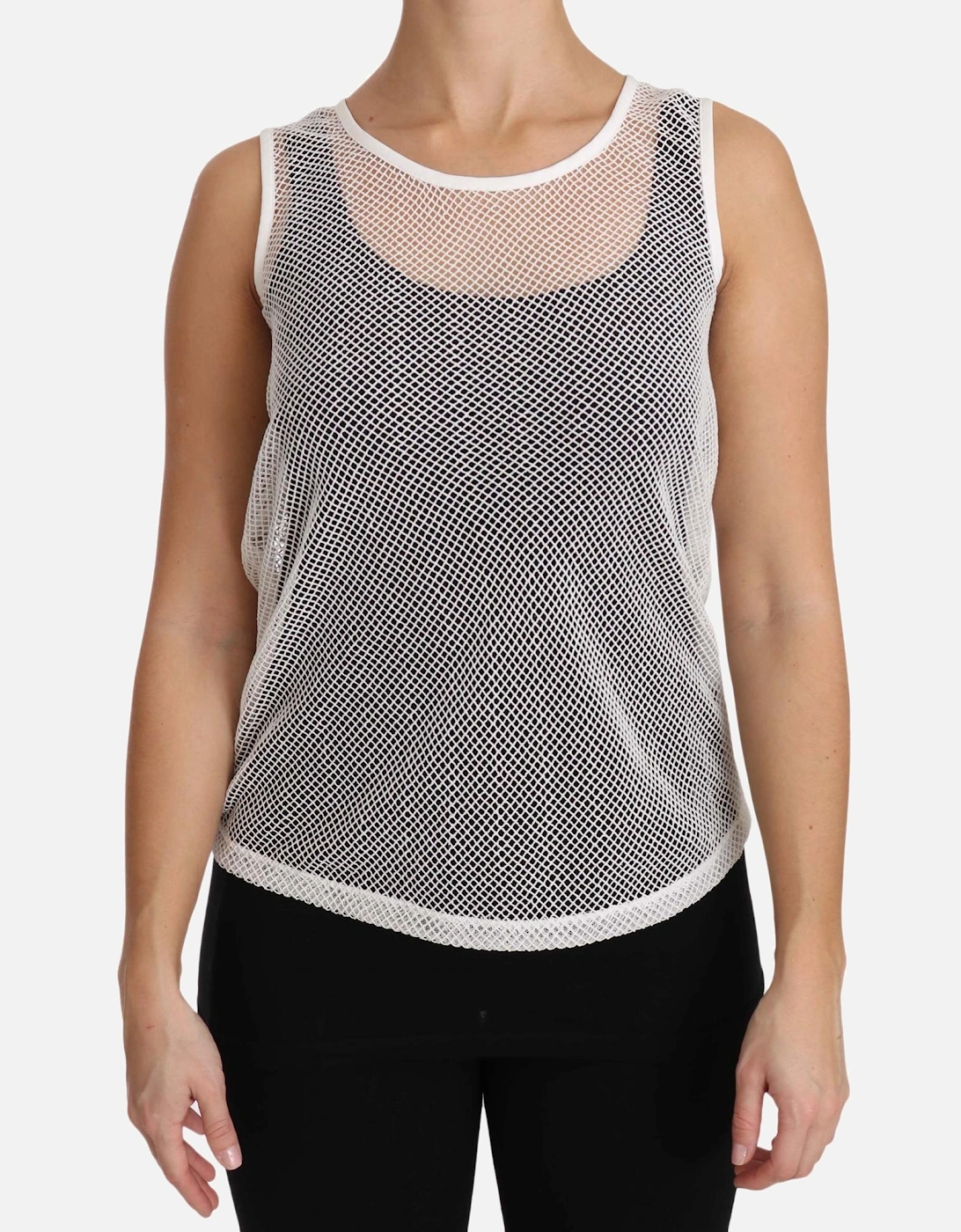 Dolce Gabbana Mesh Sleeveless Top Women - White T-Shirts, 7 of 6