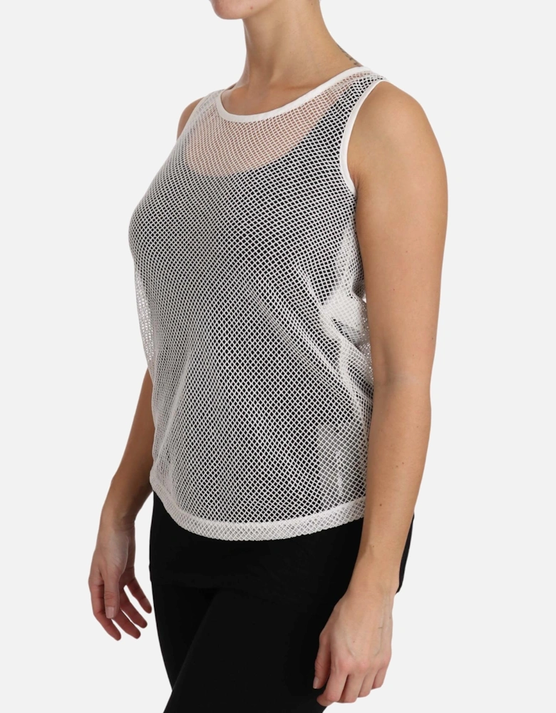 Dolce Gabbana Mesh Sleeveless Top Women - White T-Shirts