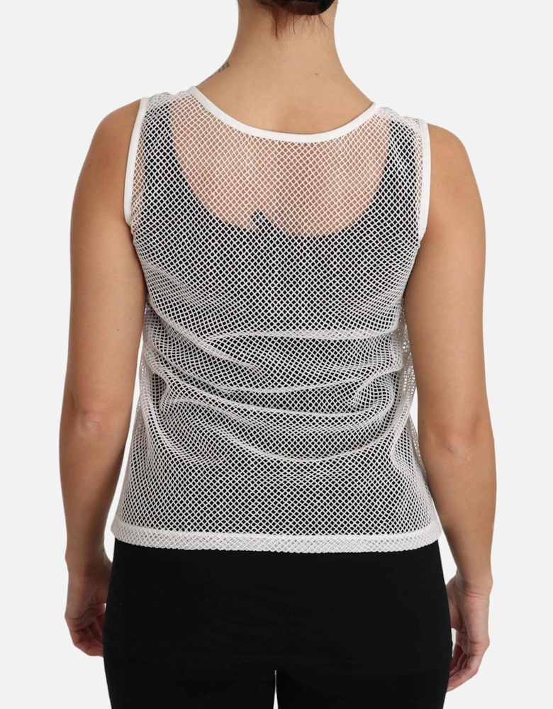 Dolce Gabbana Mesh Sleeveless Top Women - White T-Shirts