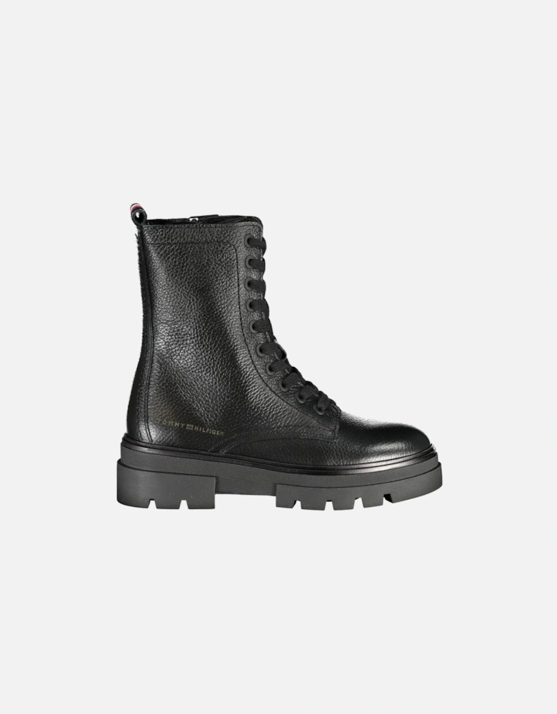 Laced and Zipped Boot with Logo Women - Black