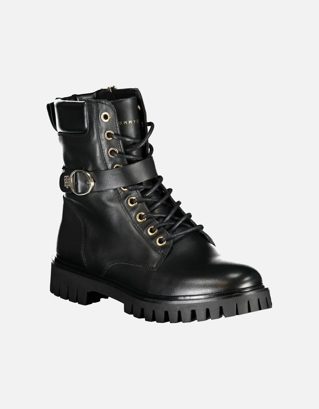 Laced and Zipped Contrasting Detail Boot. Women - Black