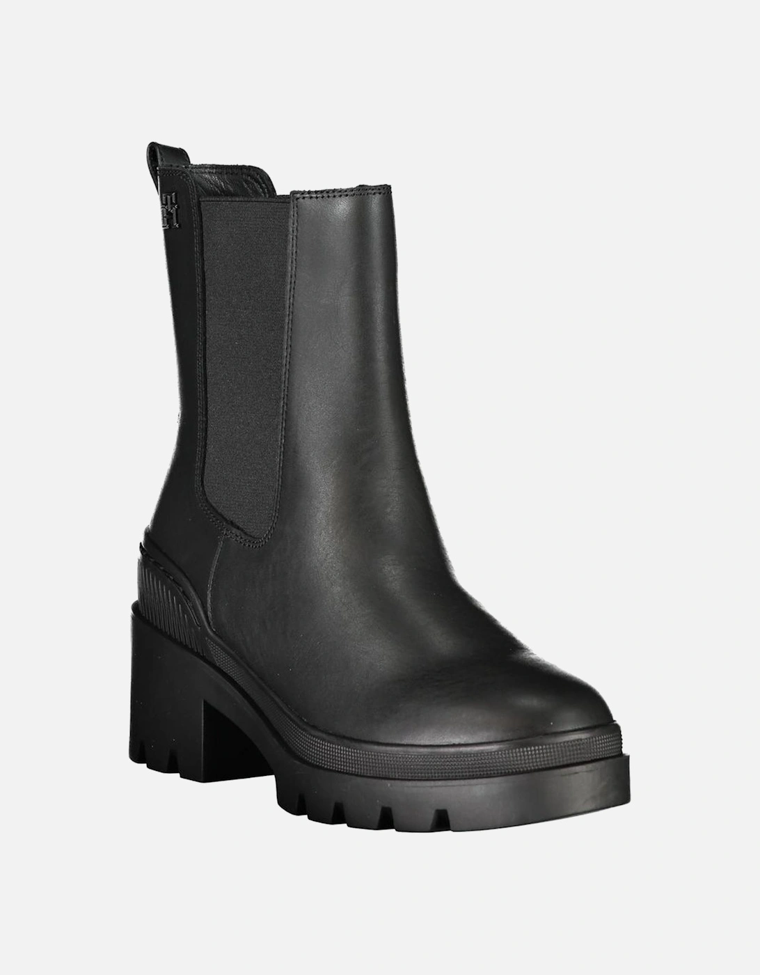 6 cm Heeled Boot with Side Elastic and Logo Detail Women - Black