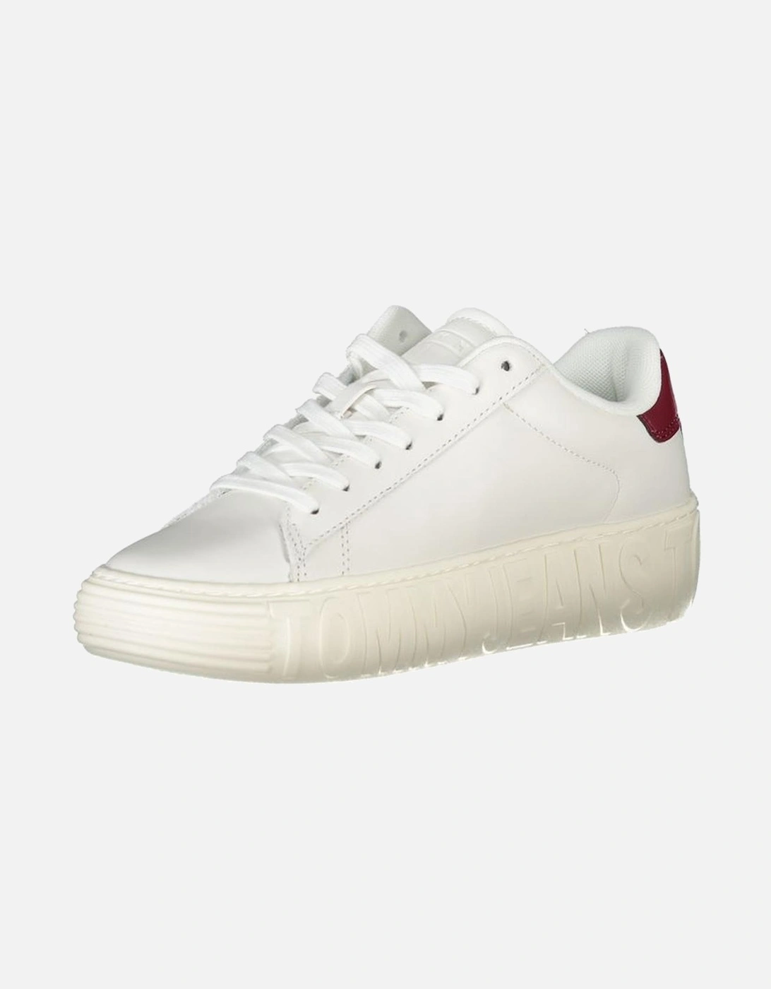 Laced Sports Footwear with Contrast Details and Print. Women - White