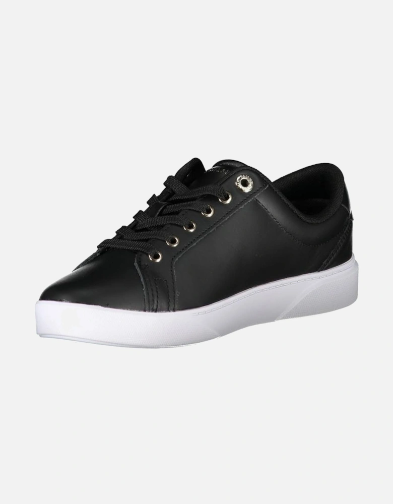 Sporty Lace-Up Sneakers with Branded Logo Women - Black