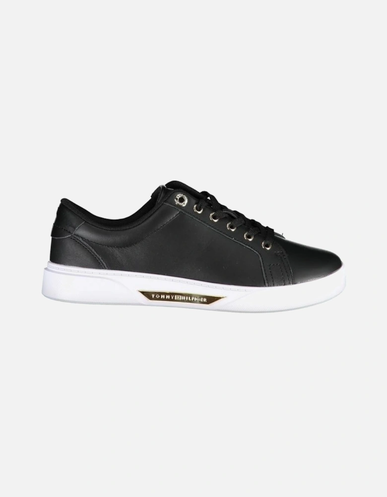 Sporty Lace-Up Sneakers with Branded Logo Women - Black