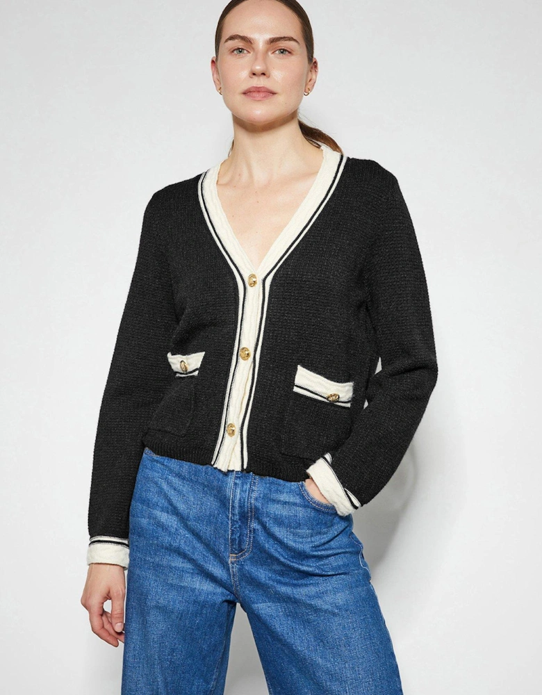 Pia Pocket Cardigan - Black