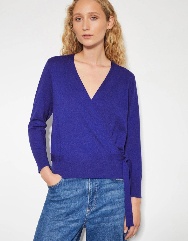 Riley Wrap Jumper Cobalt - Blue