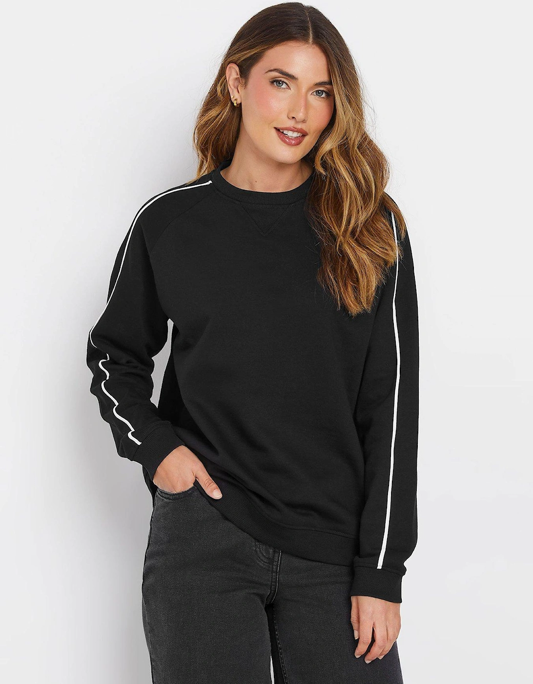 Piped Raglan Sweat - Black, 2 of 1