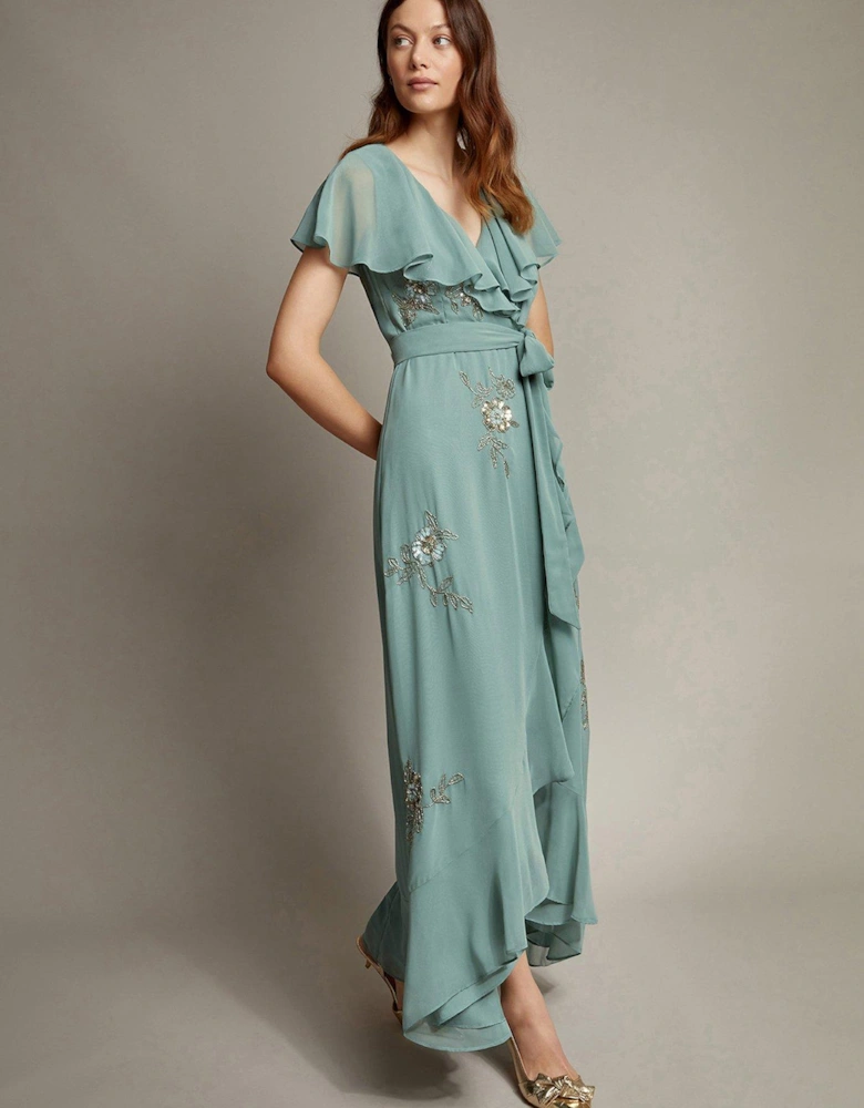 Ausha Wrap Dress - Green