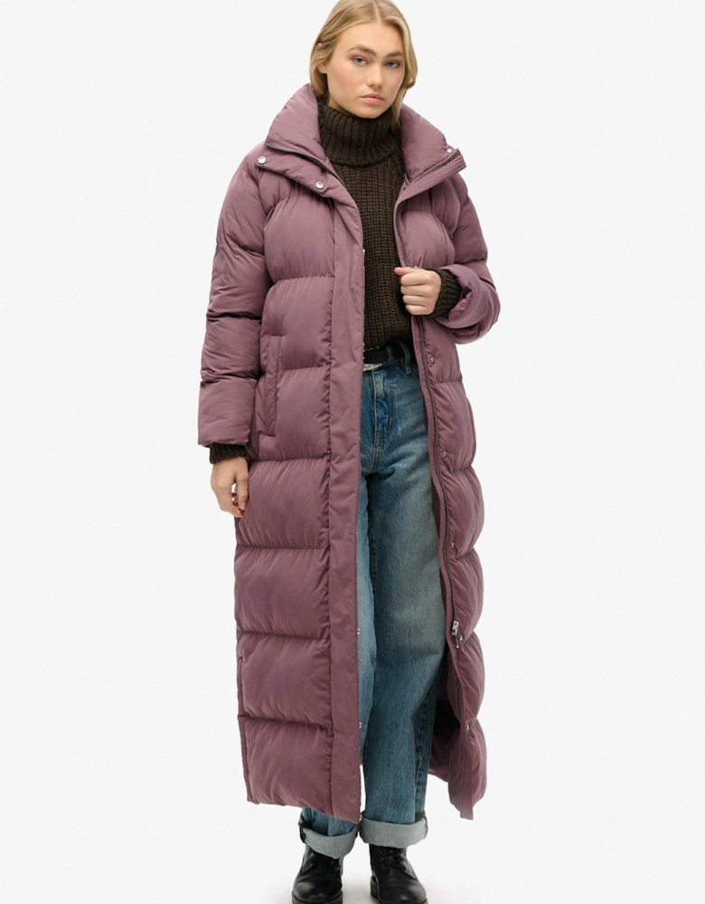 Maxi Longline Padded Jacket - Purple