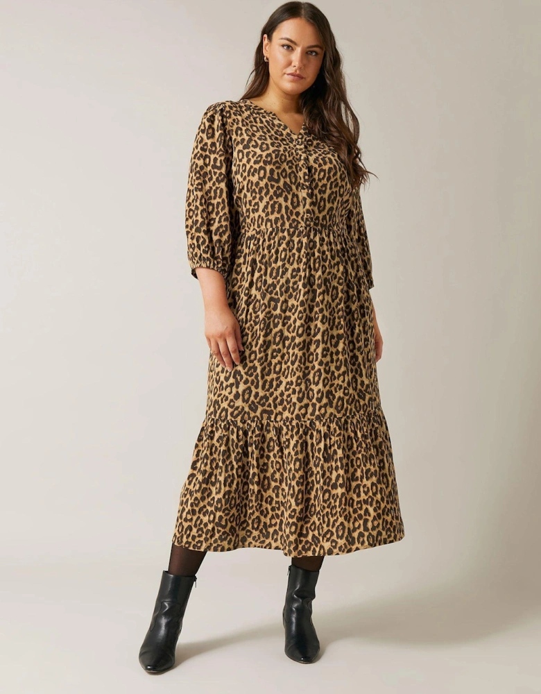 Animal Print Shirt Dress