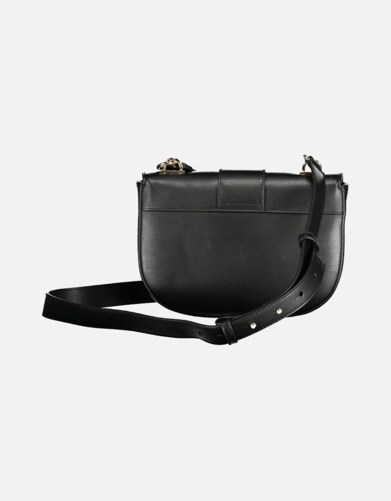 Contrast Shoulder Bag with Snap Closure and Logo Women - Black