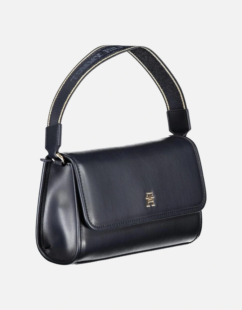 Shoulder Bag with Snap Closure and Internal Pocket Women - Blue