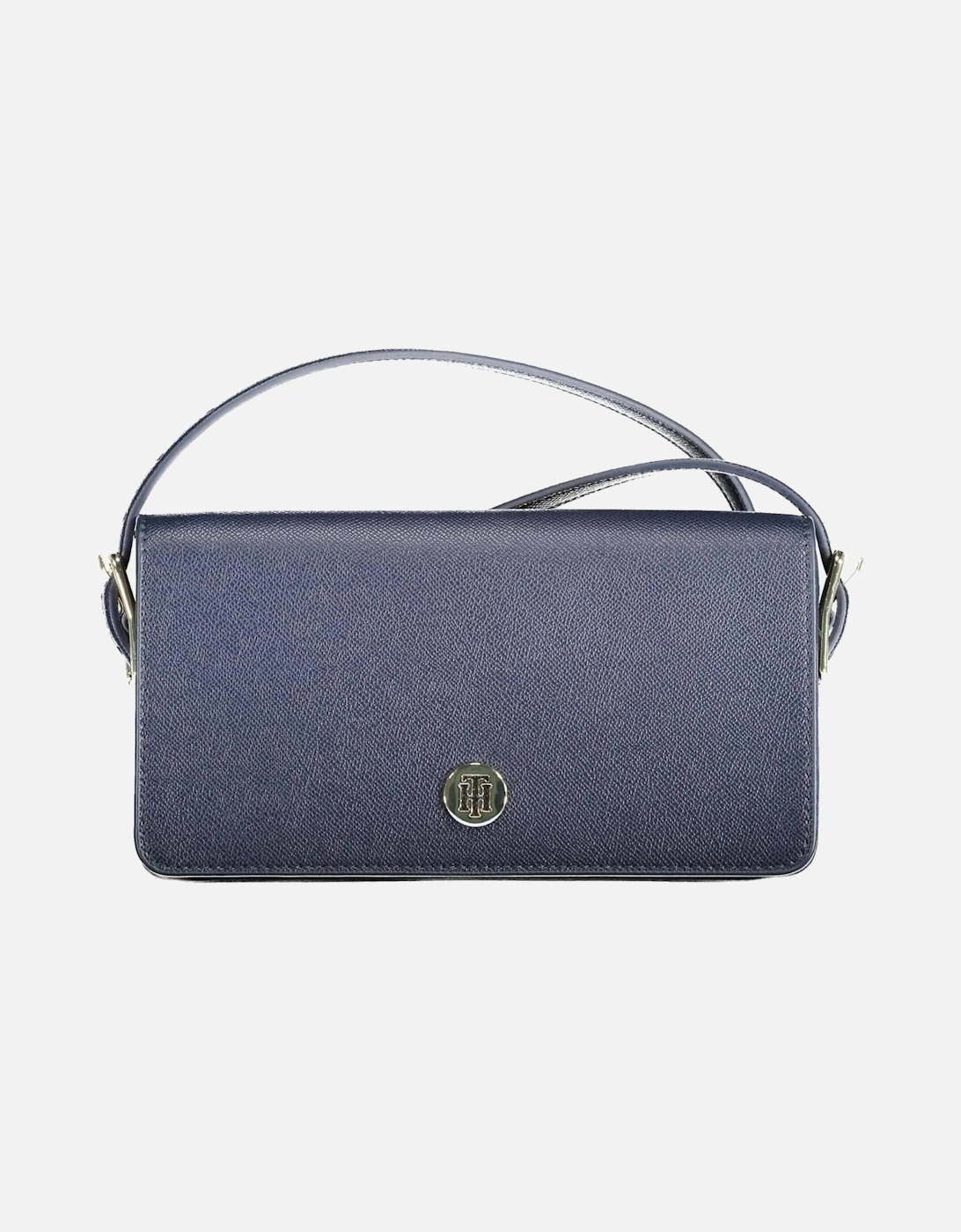 Blue Adjustable Shoulder Bag with Snap Closure and Iconic Logo Women, 4 of 3