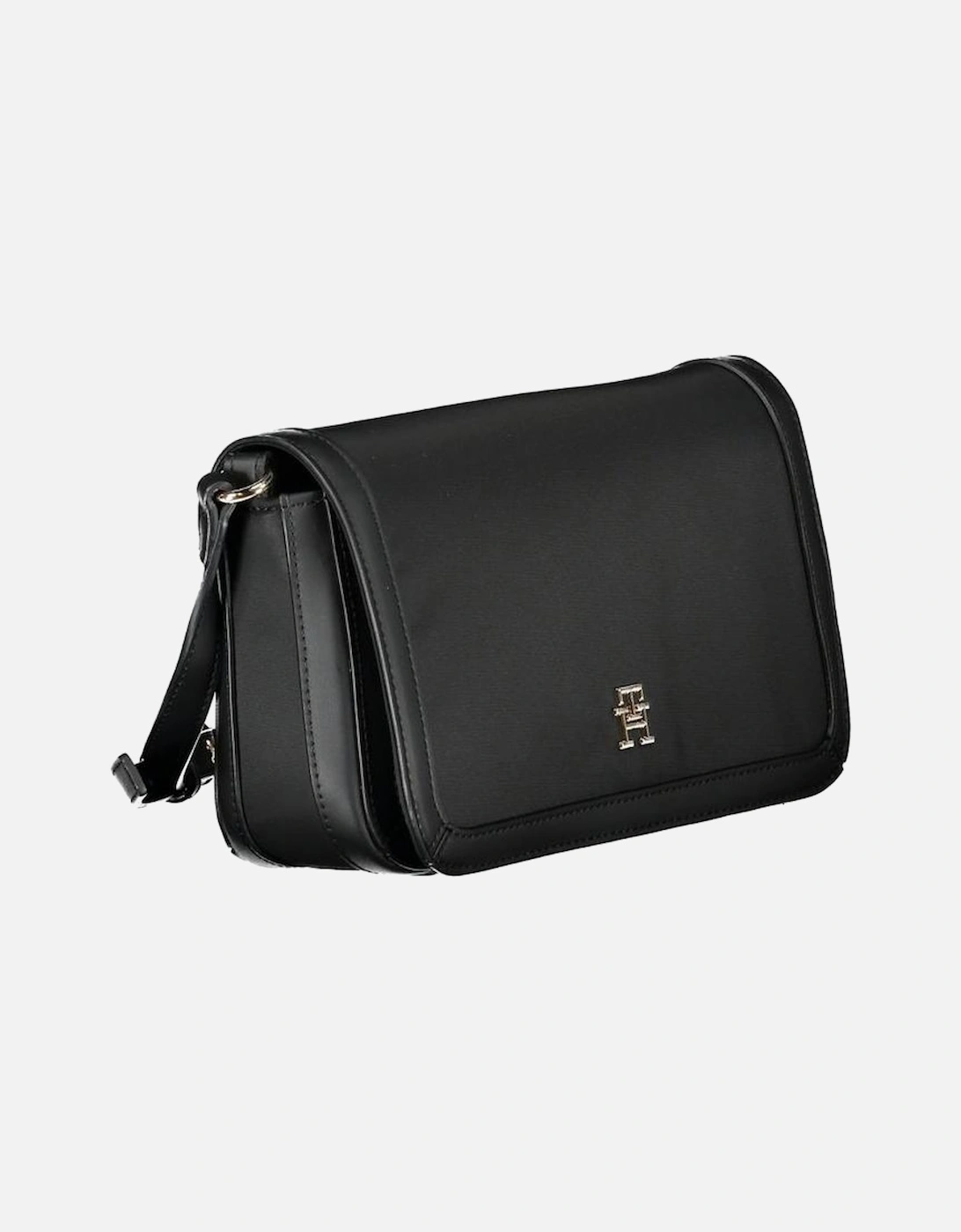 Recycled Polyester Shoulder Bag with Contrast Details and Logo Women -