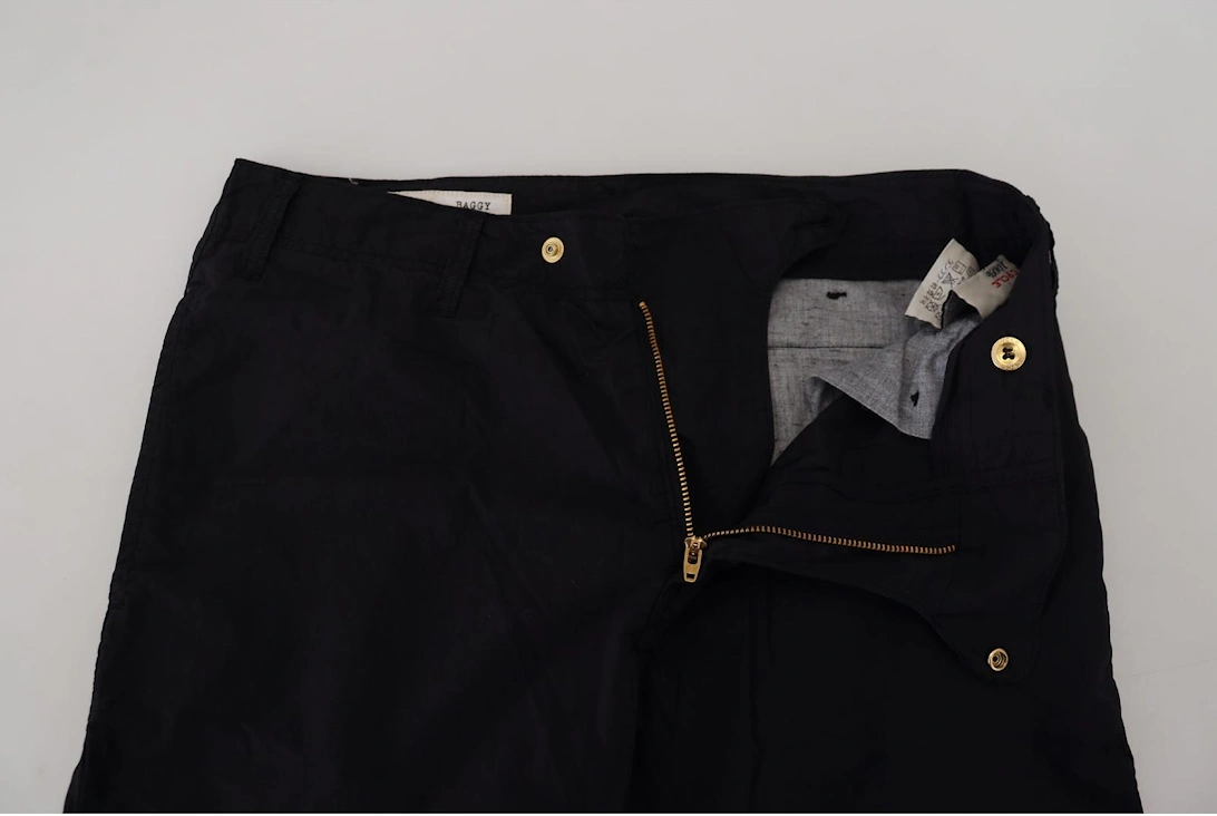 Tapered 100% Cotton Pants with Logo Women - Black Jeans