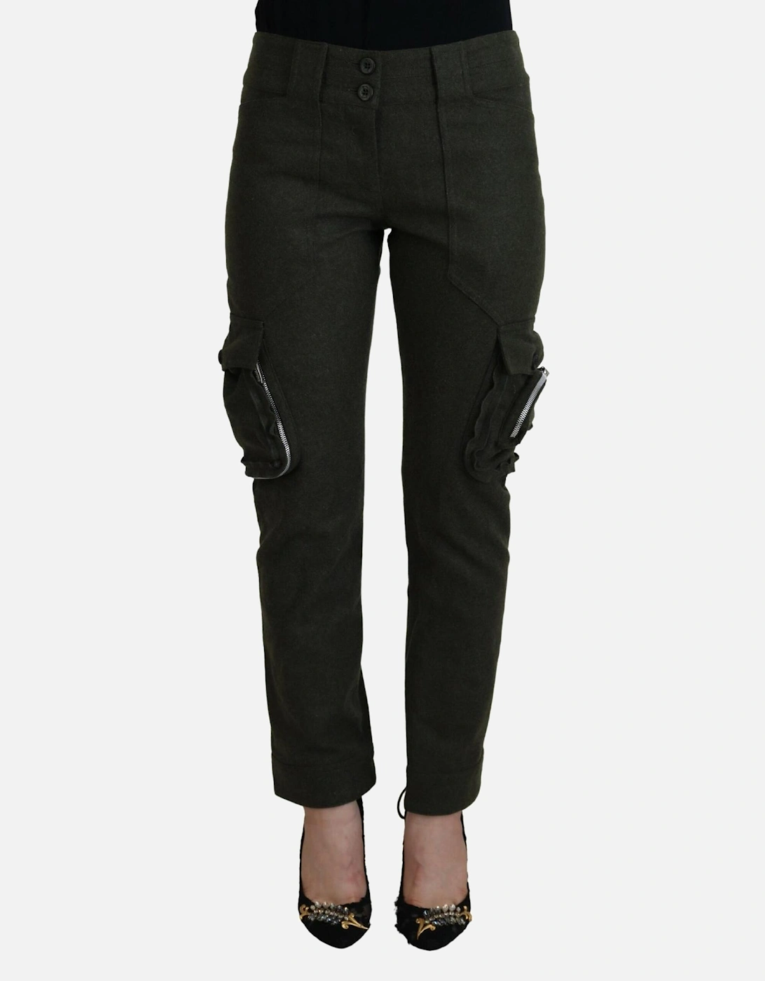 Cargo Pants Relaxed Fit Women - Green Jeans, 7 of 6