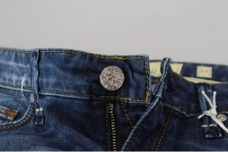 Low Waist Skinny Jeans with Zipper Closure Women - Blue Jeans