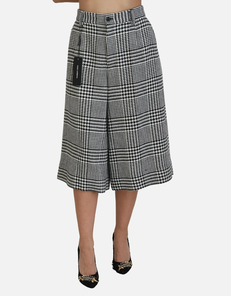Houndstooth Culottes BlackWhite Women - Gray Jeans