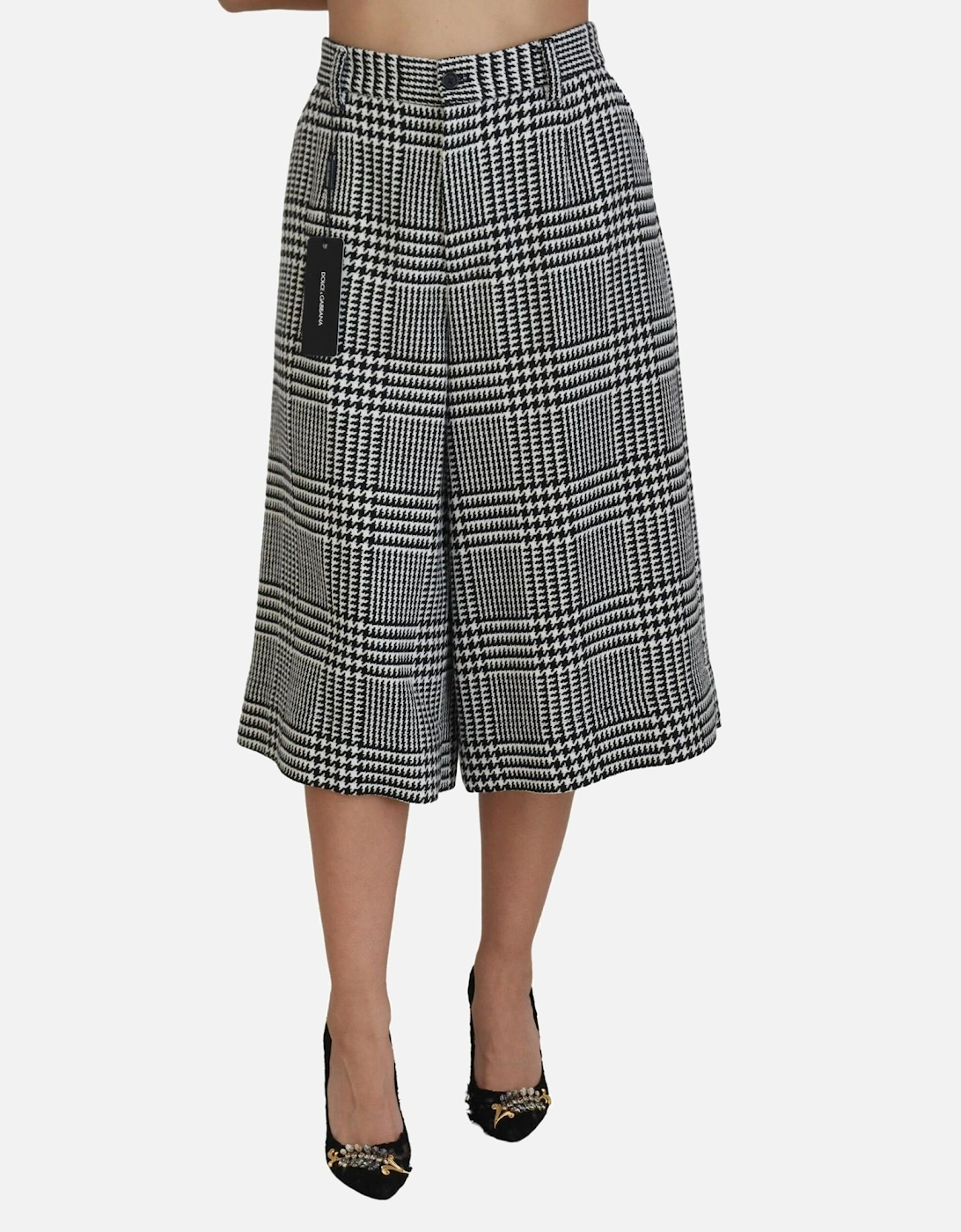 Houndstooth Culottes BlackWhite Women - Gray Jeans, 5 of 4