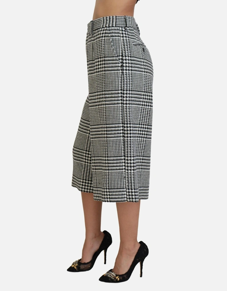 Houndstooth Culottes BlackWhite Women - Gray Jeans